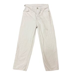 &Denim Super Baggy Low Waist White Tie Denim Pants